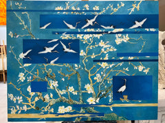“Fault Art” - Auspicious Cranes & Van Gogh's Apricot Blossoms Printout