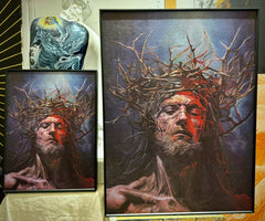 “Black&Golden Painting”-Thistles And Thorns with frame