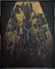 “Black&Golden Painting”-Holy Light Descend with framed