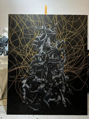 “Black&Golden Painting”-The Fallen Angel-Original