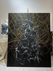 “Black&Golden Painting”-The Fallen Angel-Original