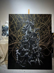 “Black&Golden Painting”-The Fallen Angel-Original
