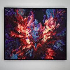 “Fluid Painting”-The Bird of Prey with framed