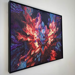 “Fluid Painting”-The Bird of Prey with framed