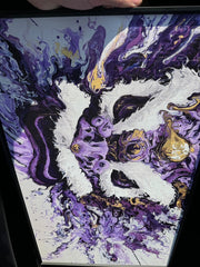 “Fluid Painting”-The Chinese Lion with framed