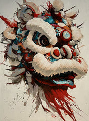 “Oil Painting”-Chinese Lion -Original