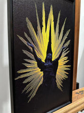 "Black&Golden Painting"-Angel with metal frame