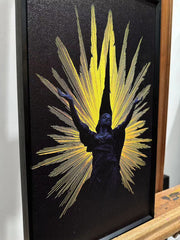 "Black&Golden Painting"-Angel with metal frame