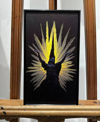 "Black&Golden Painting"-Angel with metal frame