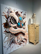 “Fluid Painting”-The Lion with framed