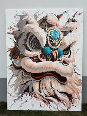 “Fluid Painting”-The Lion with framed