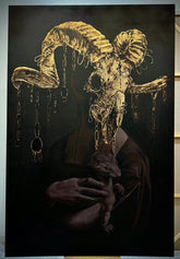 “Black&Golden Painting:-”Lady with an Ermine“- Original