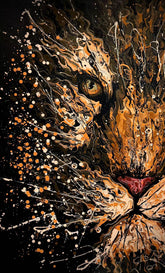 "Black&Golden Painting"-Tiger-Printout