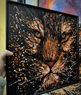 “Black&Golden Painting”-Tiger with frame