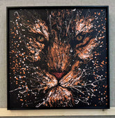 “Black&Golden Painting”-Tiger with frame