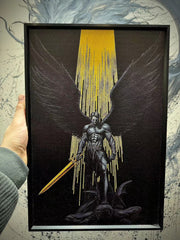 "Black&Golden Painting"--Michael with frame