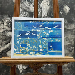 "Fault Art"-Auspicious Cranes with frame