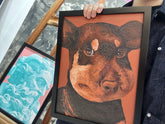 "Oil Painting"-Honey Doggy with frame