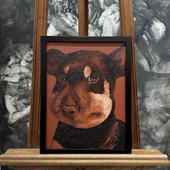 "Oil Painting"-Honey Doggy with frame