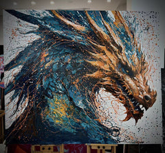 “Fluid Painting”-Winter is Coming-Dragon-Original