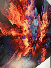“Fluid Painting”-The Bird of Prey with framed