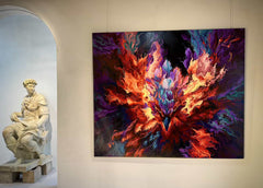 “Fluid Painting”-The Bird of Prey with framed