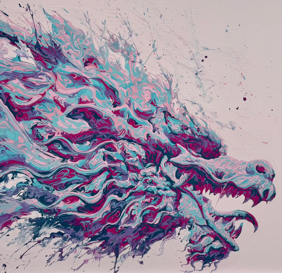 “Fluid Painting”-The Drgon-Original