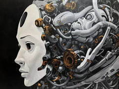 “Black&Golden Painting”-Mechanical Ascent with framed