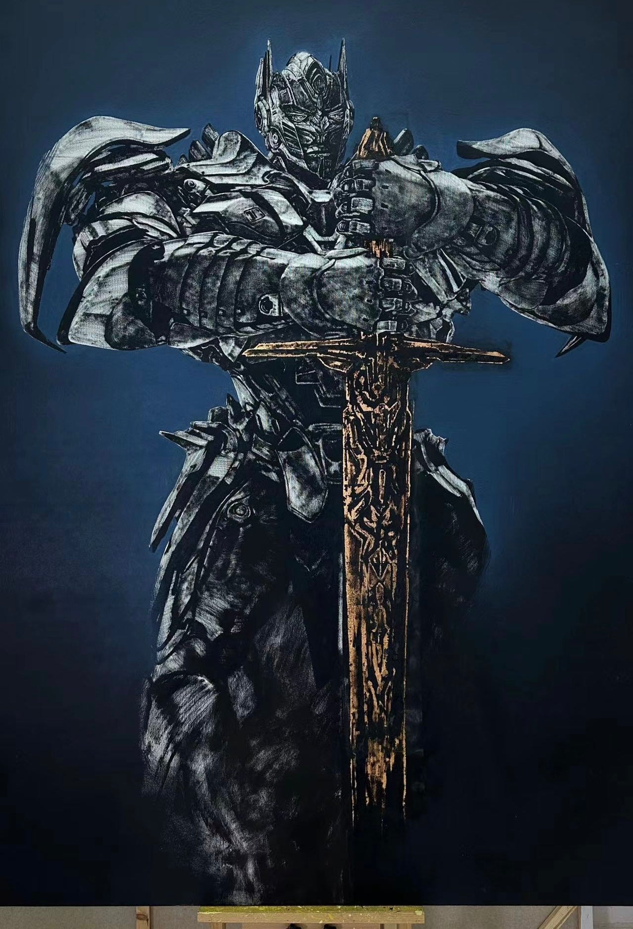 Black&Golden Painting”-Transformers -Optimus Prime-Original